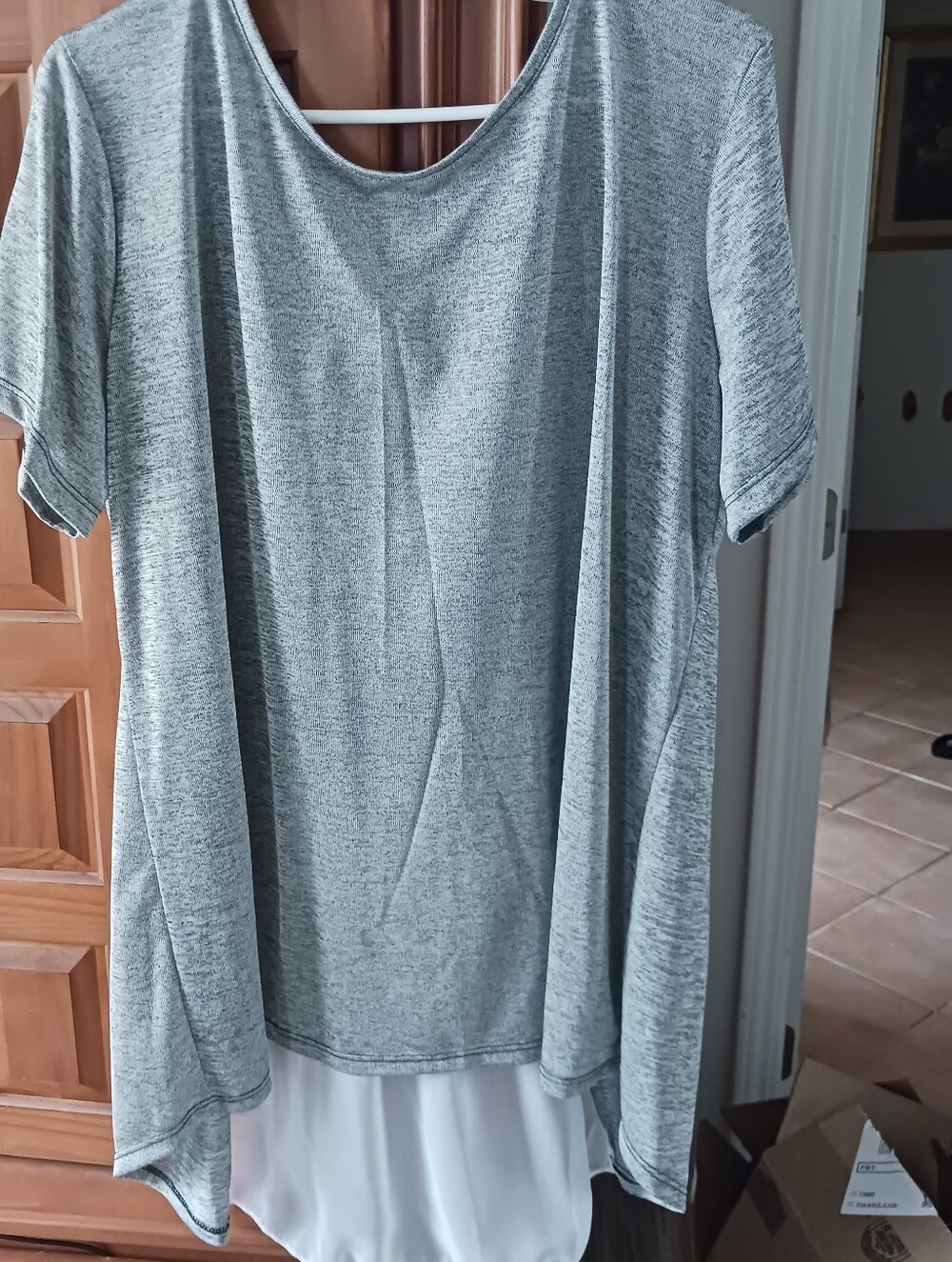 NWT Ashley Stewart Heather Gray High-Low Tunic Top